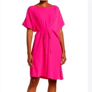 Trina Turk Pink Gemstone Wrap Fuchsia Hot Pink Asymmetric Cocktail Flowy Dress